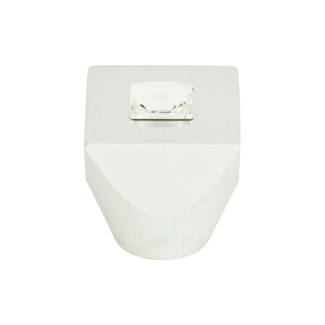 Atlas - Crystal Square Knobs Matte Chrome