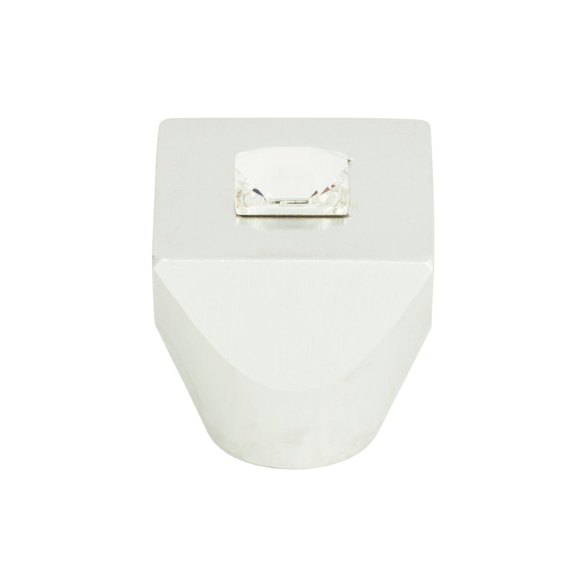 Atlas - Crystal Square Knobs Matte Chrome