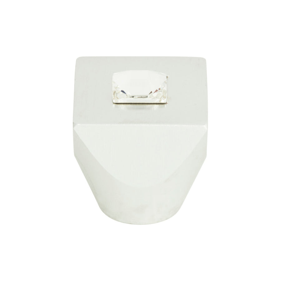 Atlas - Crystal Square Knobs Matte Chrome