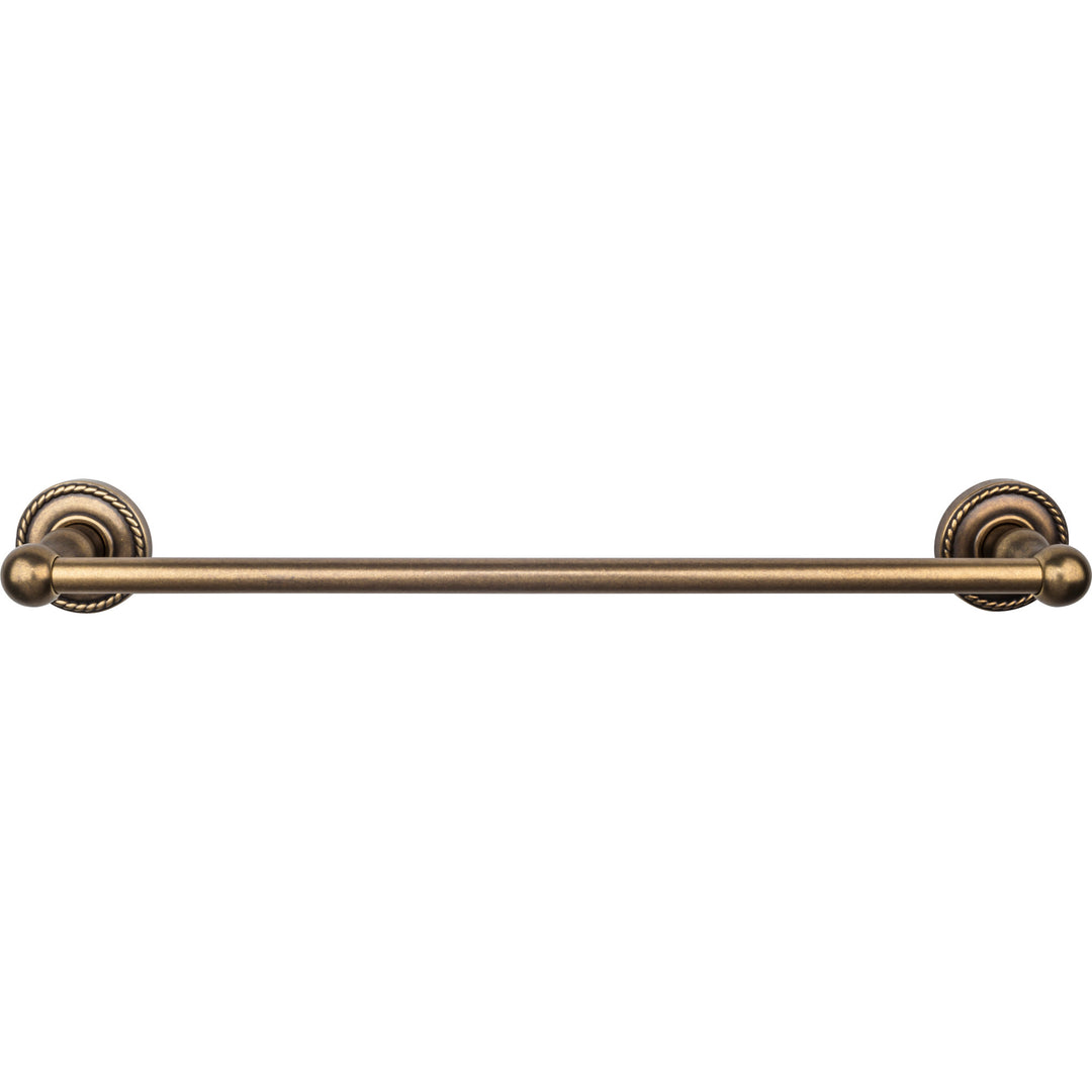 Top Knobs - Edwardian Bath Towel Bar Single - Rope Backplates 18" German Bronze