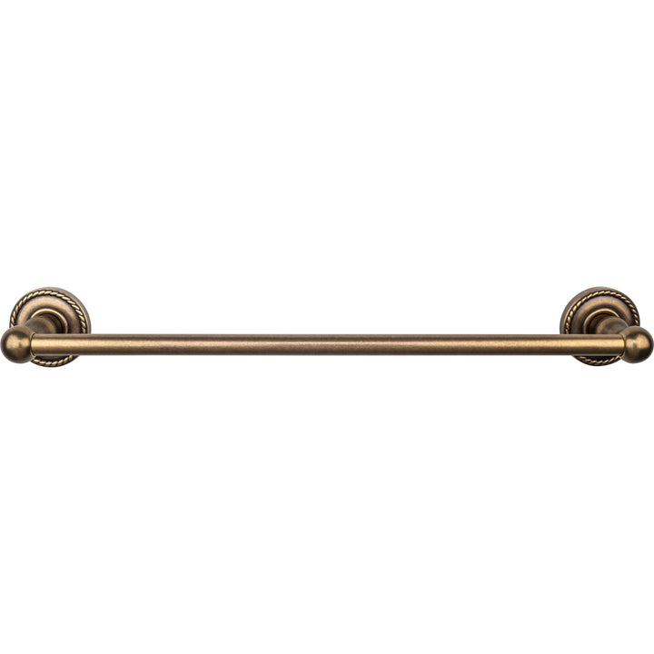 Top Knobs - Edwardian Bath Towel Bar Single - Rope Backplates 18" German Bronze