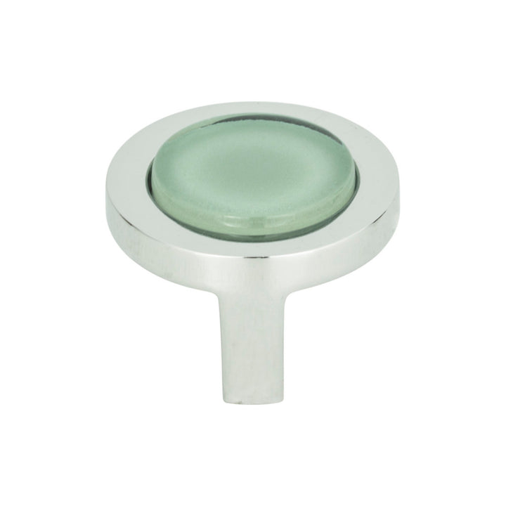 Atlas - Spa Green Round Knobs Polished Chrome
