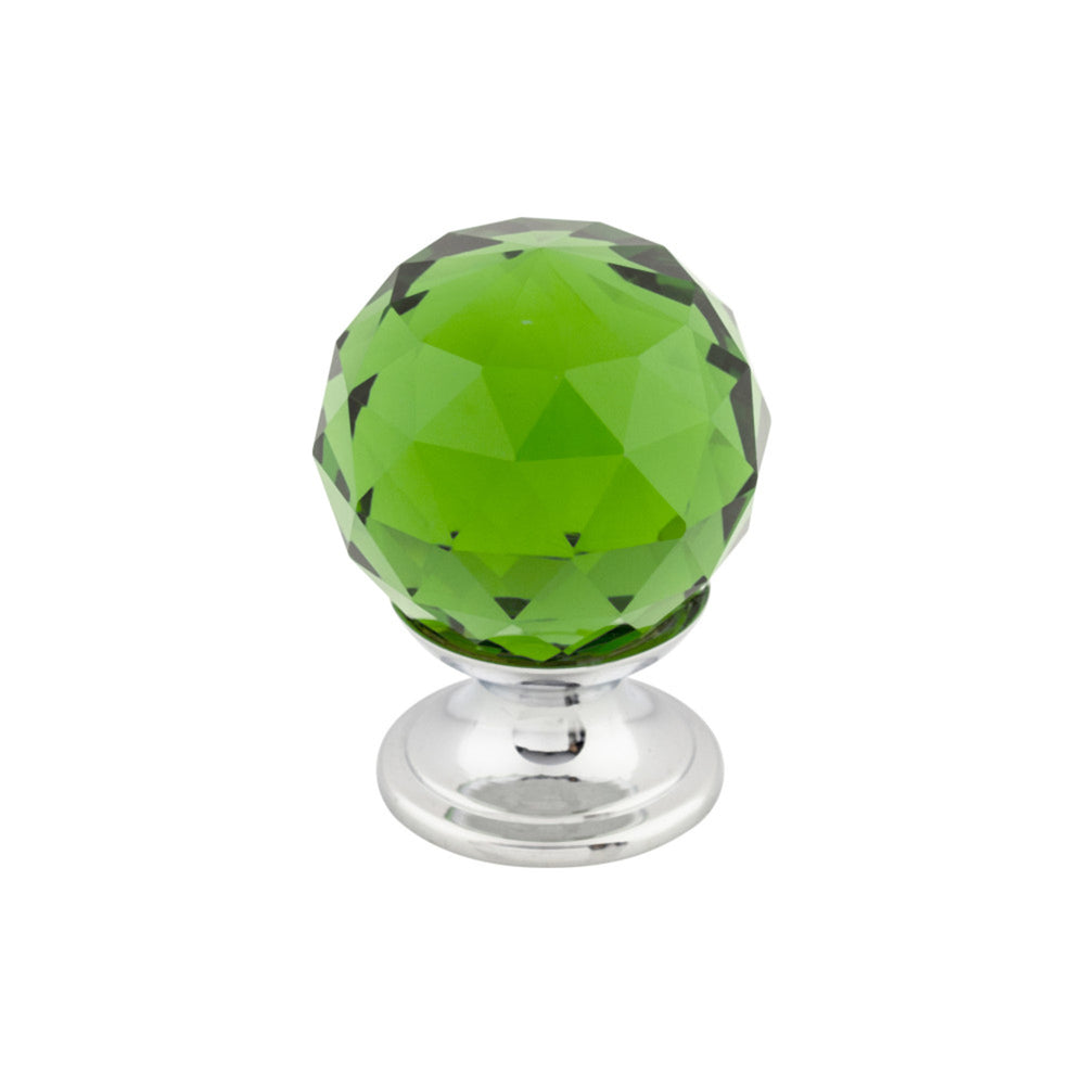 Top Knobs - Green Crystal Round Knobs 1 1/8" Polished Chrome