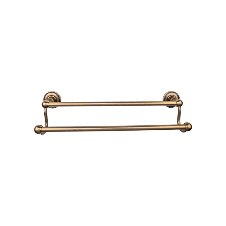 Top Knobs - Edwardian Bath Towel Bar Double - Beaded Bplates 24" German Bronze