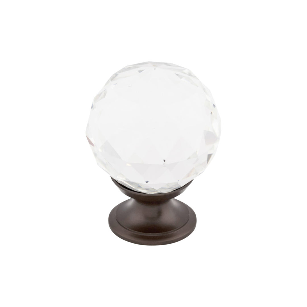 Top Knobs - Clear Crystal Round Knobs 1 3/8" Oil Rubbed Bronze