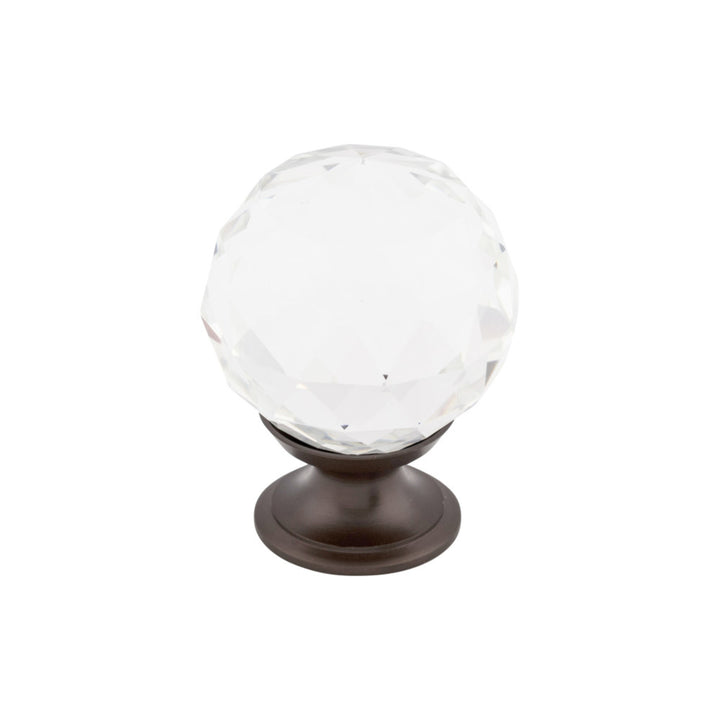 Top Knobs - Clear Crystal Round Knobs 1 3/8" Oil Rubbed Bronze