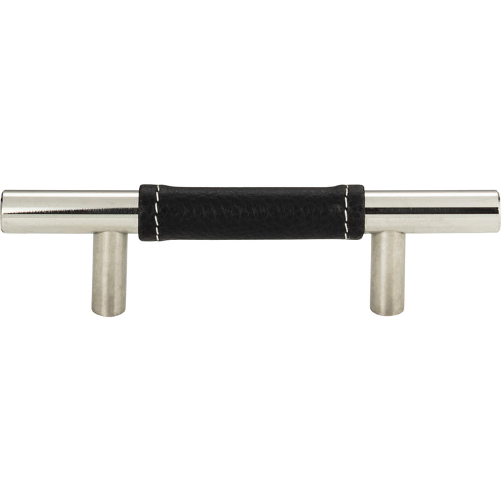 Atlas - Zanzibar Black Leather Pulls 3" Polished Chrome