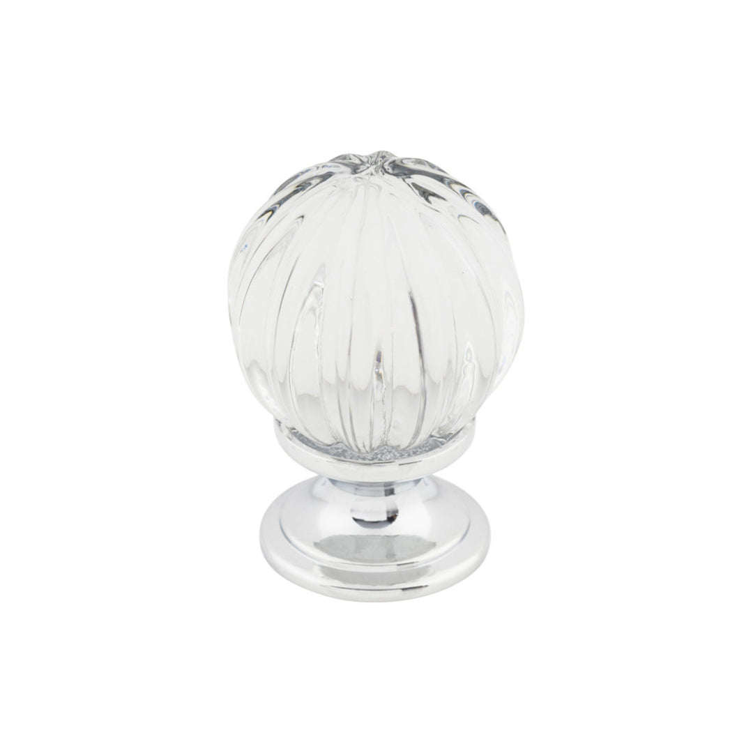 Top Knobs - Clear Melon Crystal Round Knobs Polished Chrome