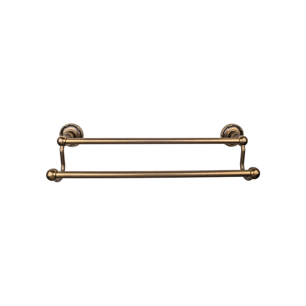 Top Knobs - Edwardian Bath Towel Bar Double - Ribbon Bplates 30" German Bronze
