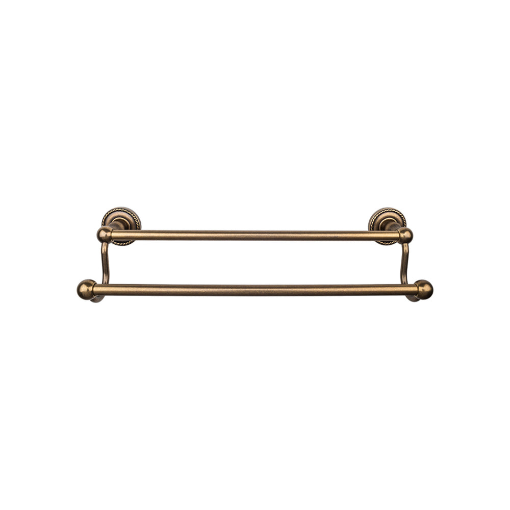 Top Knobs - Edwardian Bath Towel Bar Double - Rope Backplates 30" German Bronze