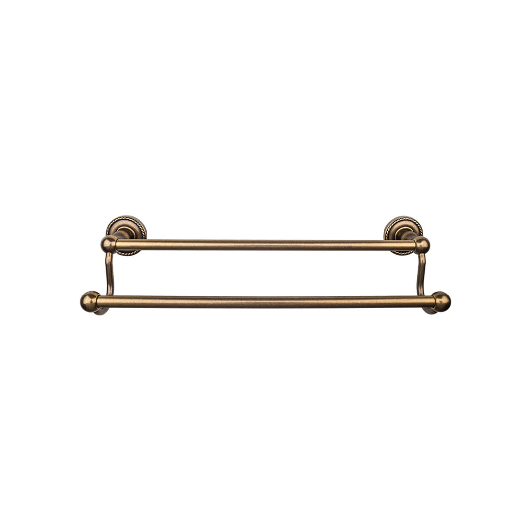 Top Knobs - Edwardian Bath Towel Bar Double - Rope Backplates 30" German Bronze