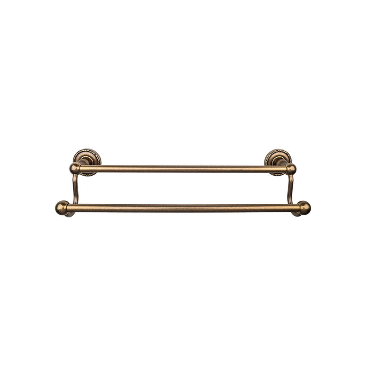 Top Knobs - Edwardian Bath Towel Bar Double - Rope Backplates 30" German Bronze