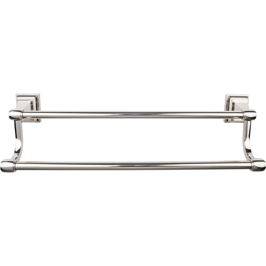 Top Knobs - Stratton Bath Towel Bar Doubles 18" Polished Nickel