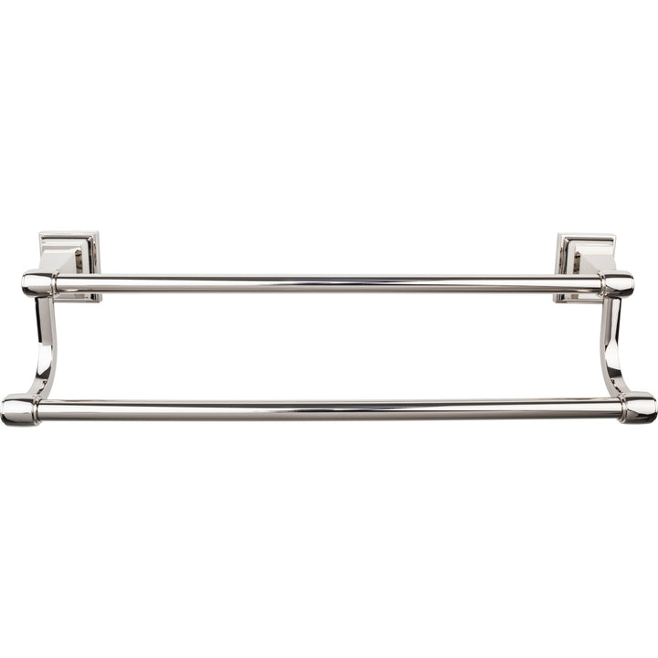 Top Knobs - Stratton Bath Towel Bar Doubles 18" Polished Nickel