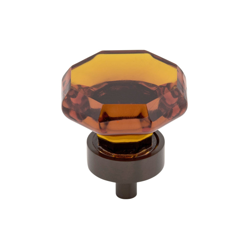 Top Knobs - Wine Octagon Crystal Round Knobs Oil Rubbed Bronze