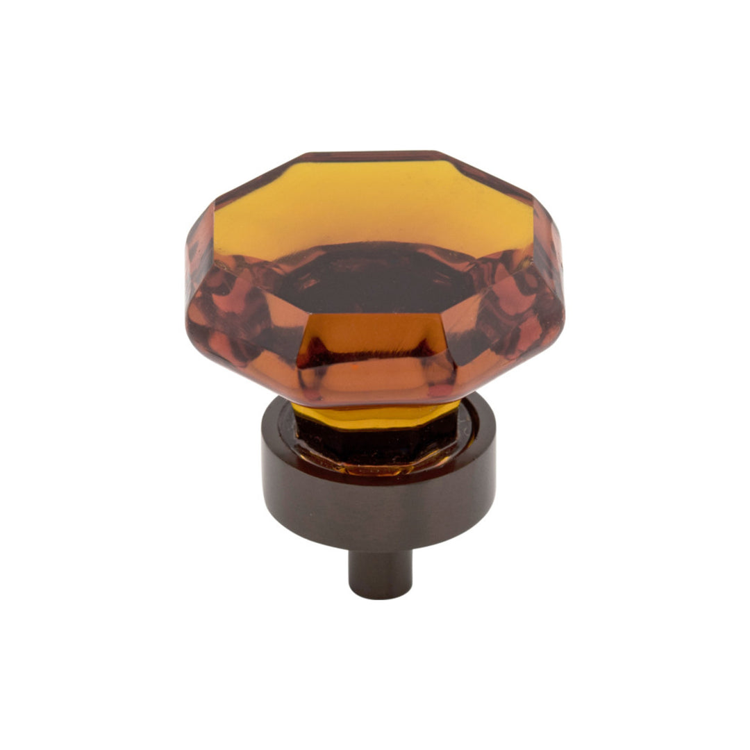 Top Knobs - Wine Octagon Crystal Round Knobs Oil Rubbed Bronze