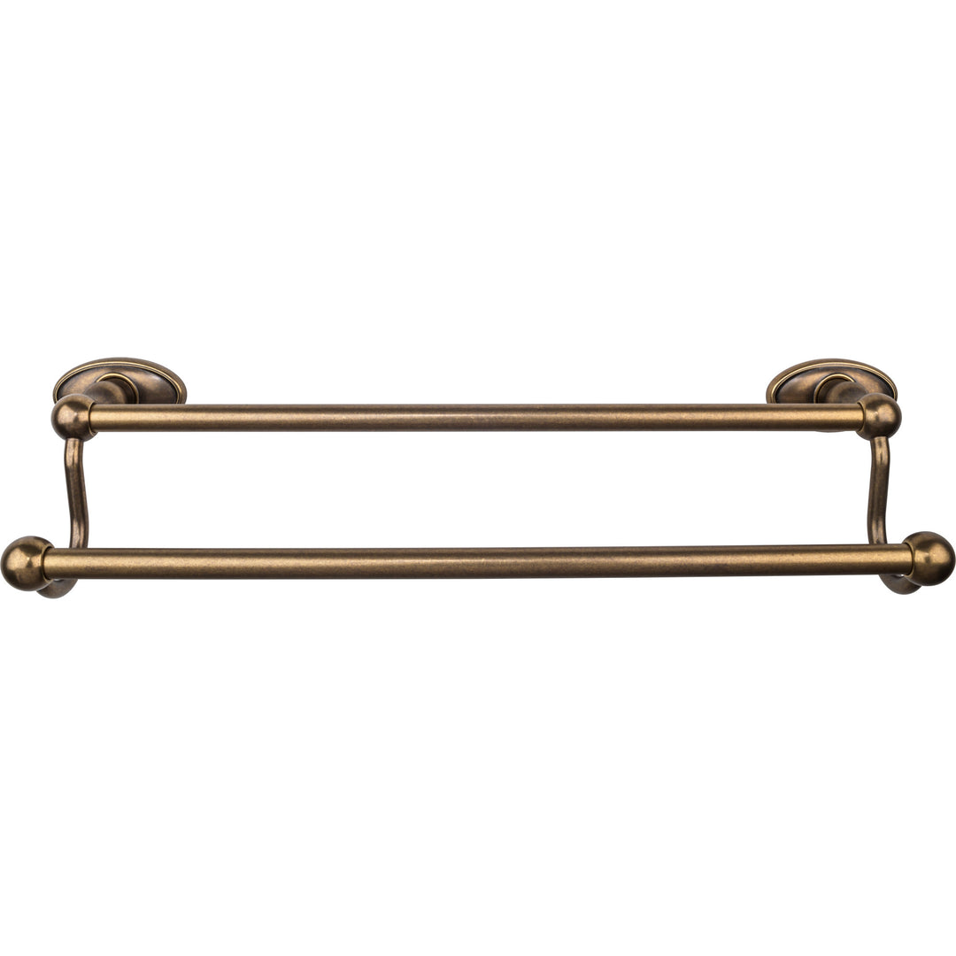 Top Knobs - Edwardian Bath Towel Bar Double - Oval Backplates 18" German Bronze
