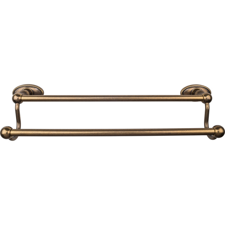 Top Knobs - Edwardian Bath Towel Bar Double - Oval Backplates 18" German Bronze