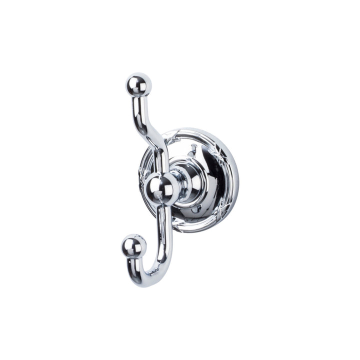 Top Knobs - Edwardian Bath Double Hook Ribbon Backplates Polished Chrome