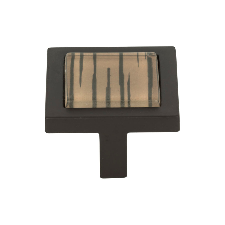 Atlas - Spa Brown Tiger Square Knobs Aged Bronze