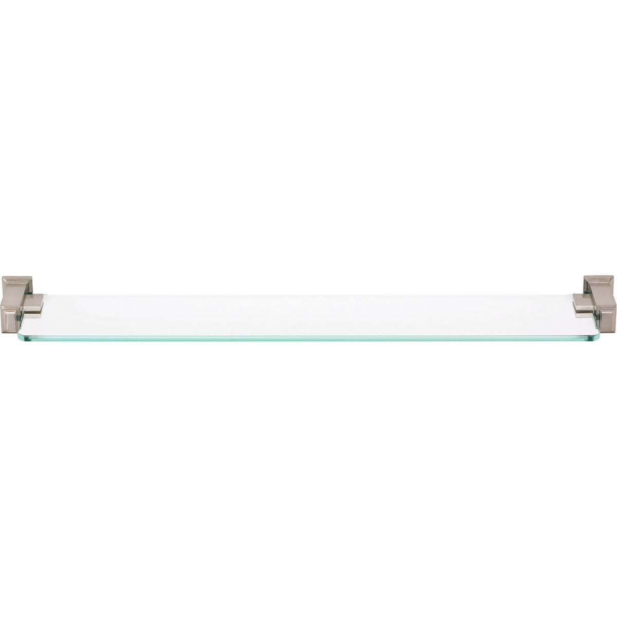 Atlas Sutton Place Bath Glass Shelf 24 Inches Brushed Nickel in Brushed Nickel
