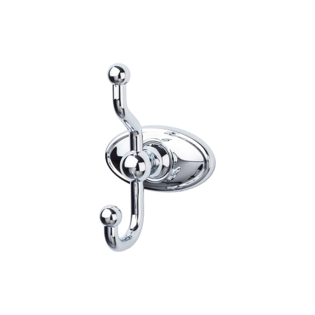 Top Knobs - Edwardian Bath Double Hook Oval Backplates Polished Chrome