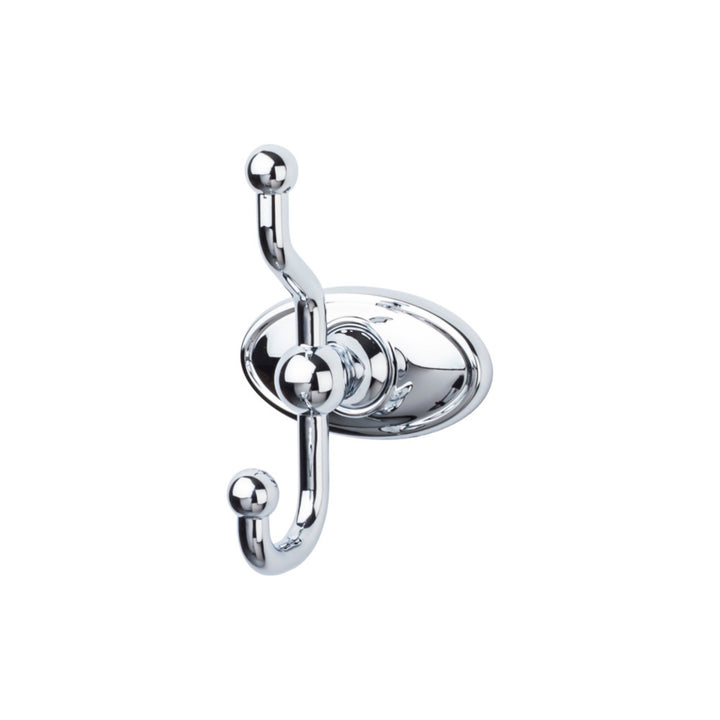 Top Knobs - Edwardian Bath Double Hook Oval Backplates Polished Chrome