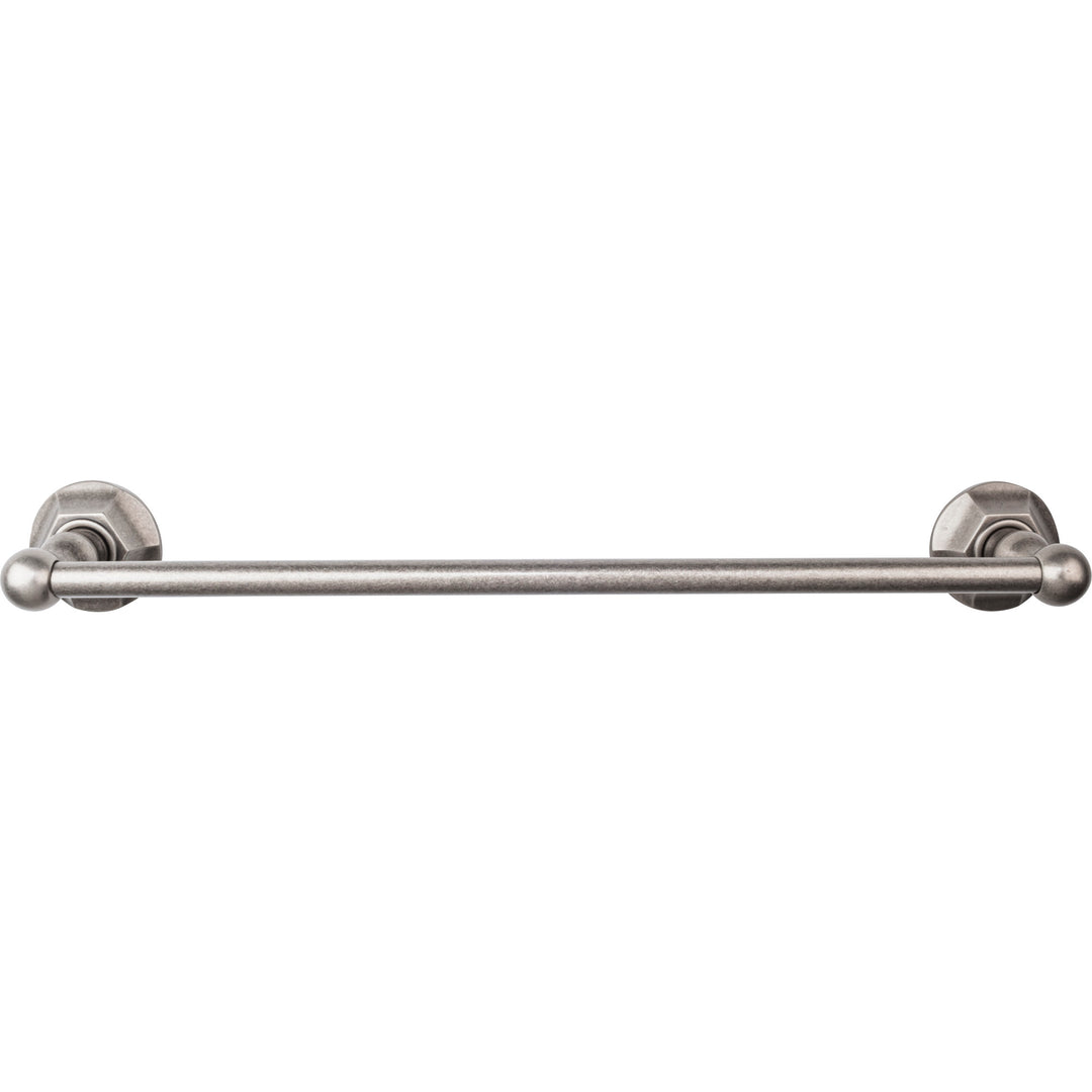 Top Knobs - Edwardian Bath Towel Bar Single - Hex Backplates 18" Antique Pewter