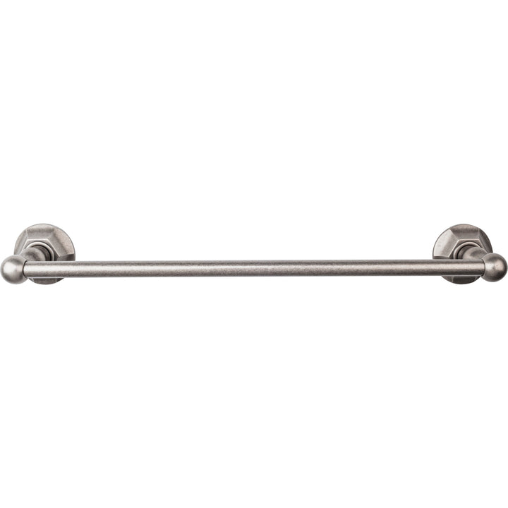 Top Knobs - Edwardian Bath Towel Bar Single - Hex Backplates 18" Antique Pewter