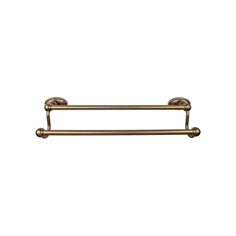 Top Knobs - Edwardian Bath Towel Bar Double - Oval Backplates 30" German Bronze