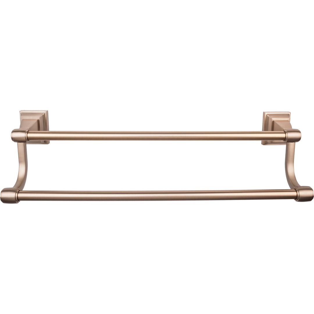 Top Knobs - Stratton Bath Towel Bar Doubles 18" Brushed Bronze