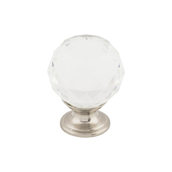 Top Knobs - Clear Crystal Round Knobs 1 3/8" Brushed Satin Nickel
