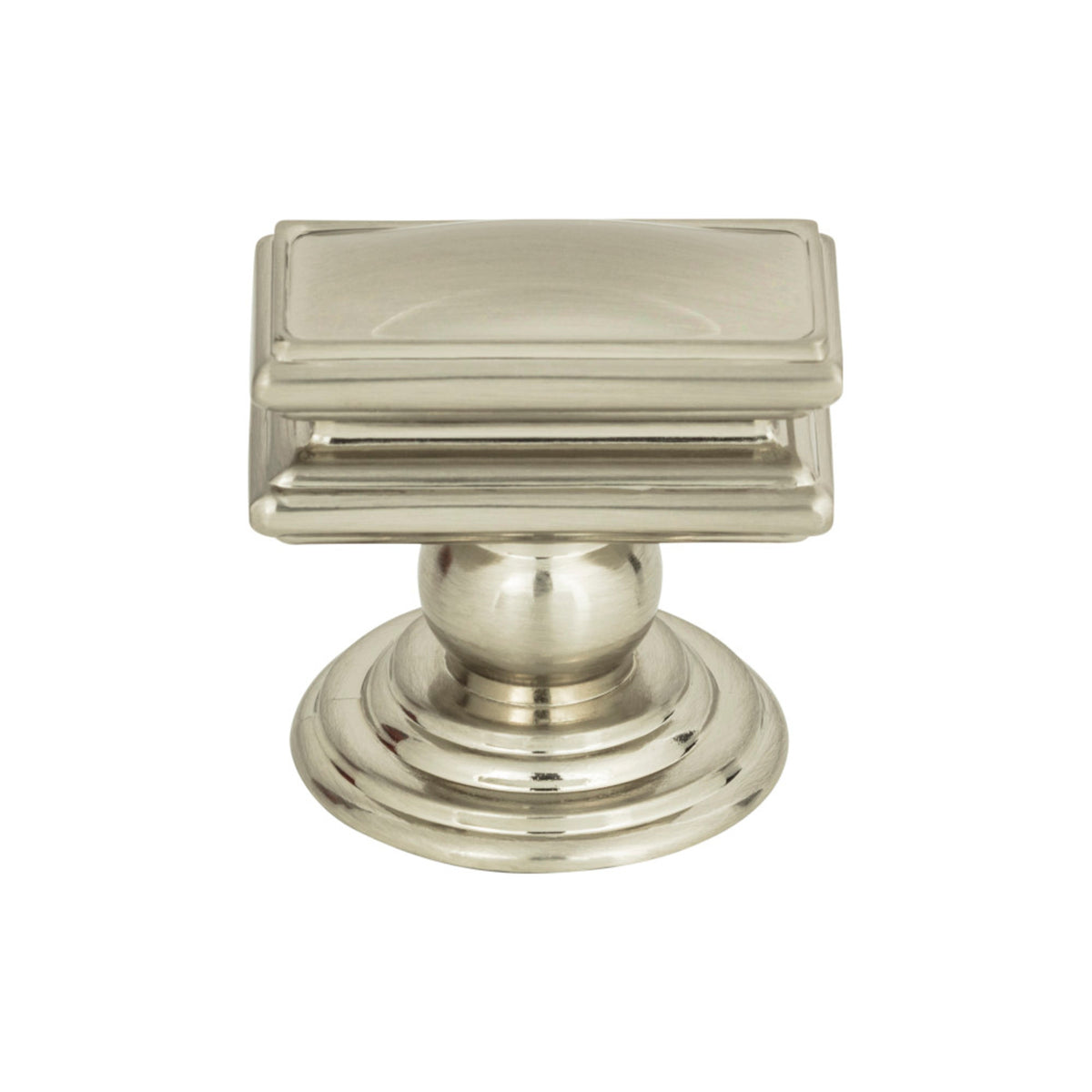Atlas Campaign Rectangle Knob in Brushed Nickel
