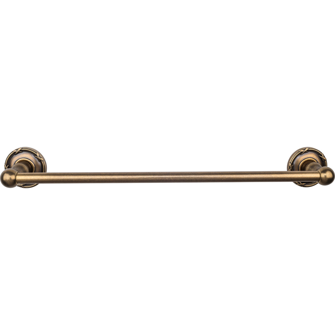 Top Knobs - Edwardian Bath Towel Bar Single - Ribbon Bplates 18" German Bronze