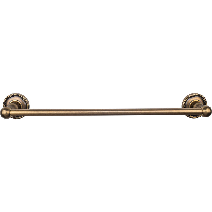 Top Knobs - Edwardian Bath Towel Bar Single - Ribbon Bplates 18" German Bronze