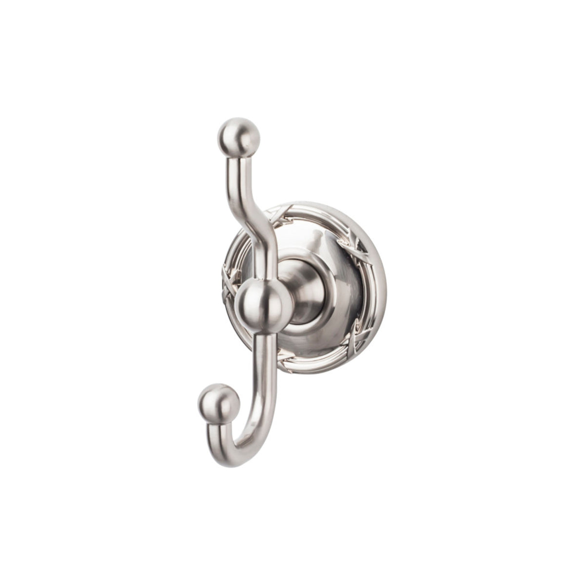 Top Knobs - Edwardian Bath Double Hook Ribbon Backplates Brushed Satin Nickel