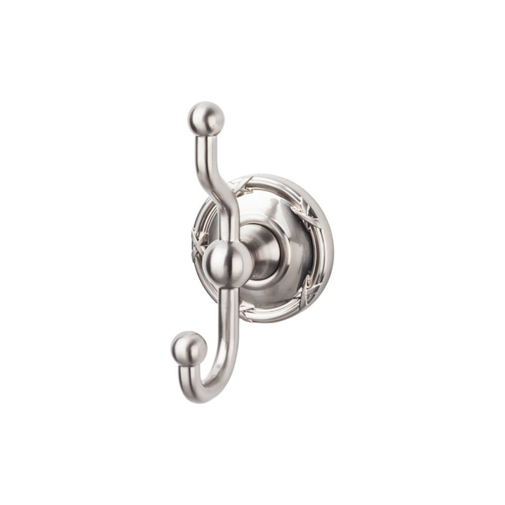 Top Knobs - Edwardian Bath Double Hook Ribbon Backplates Brushed Satin Nickel