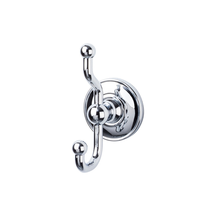 Top Knobs - Edwardian Bath Double Hook Plain Backplates Polished Chrome