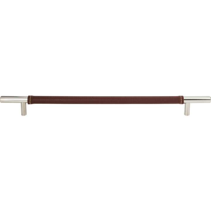 Atlas - Zanzibar Brown Leather Pulls 11 5/16" Polished Chrome
