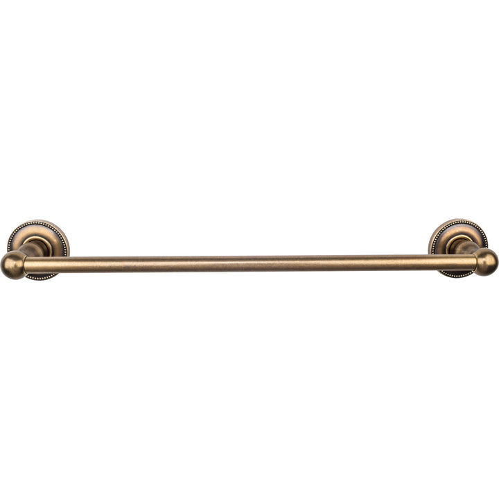 Top Knobs - Edwardian Bath Towel Bar Single - Beaded Bplates 18" German Bronze
